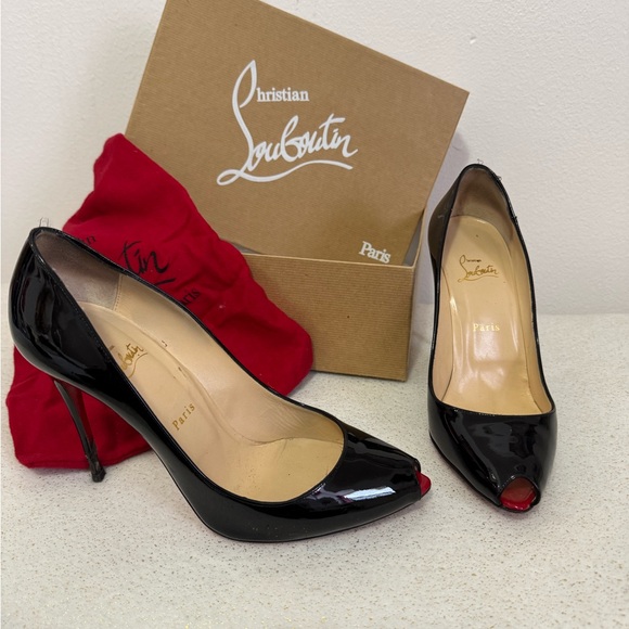 Christian Louboutin Black Peep Toe Heels